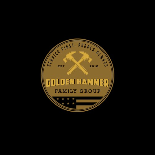 Food service logo with the title 'Golden Hammer Family Group'