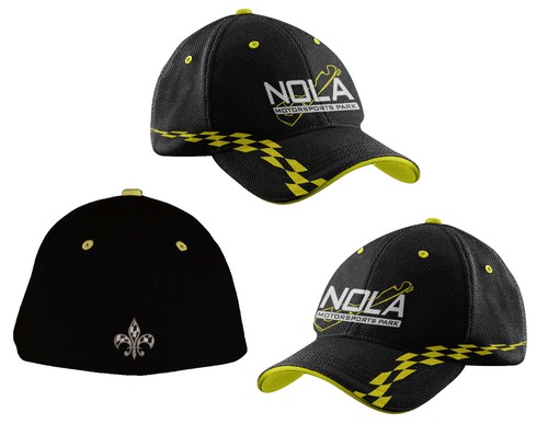Track design with the title 'Fitted cap design needed for NOLA Motorsports Park!'