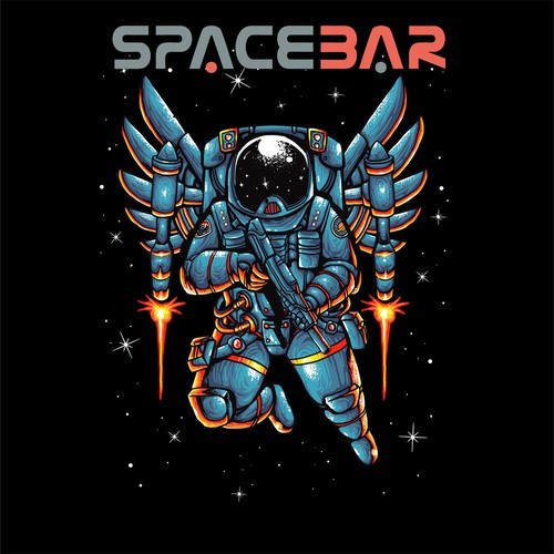 Astronaut t-shirt with the title 'SPACE FIGHTER'