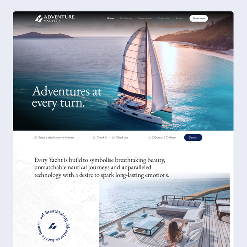Travel agency website with the title 'Luxury Travel Company Website Design'