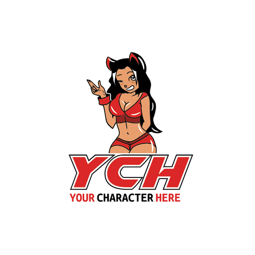 Anime logo with the title 'Cute Mascot Character'