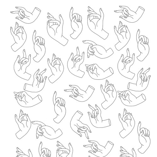 Line artwork with the title 'Illustration fo Coloring Book for adults'