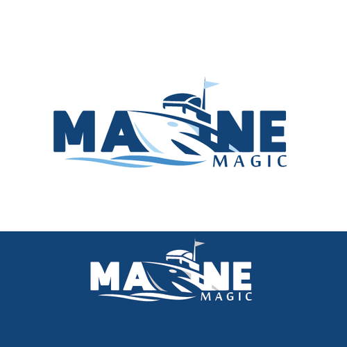Marine logo with the title 'A negative space logo design for Marine Magic'
