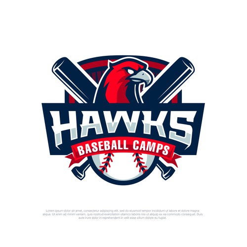 Baseball logo with the title 'BASEBALL CAMP LOGO'