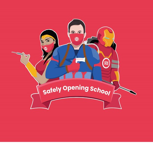 Superhero brand with the title 'SOS Program illustration design '