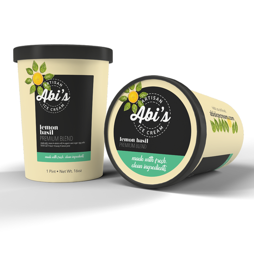Ice cream label with the title 'Package Concept for Ice Cream Brand'