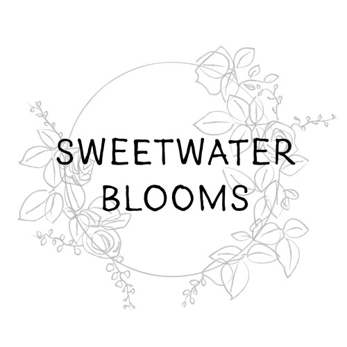Taupe logo with the title 'Logo concept for Sweetwater Blooms'