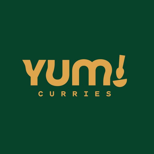Fast food design with the title 'Yum! Curries'