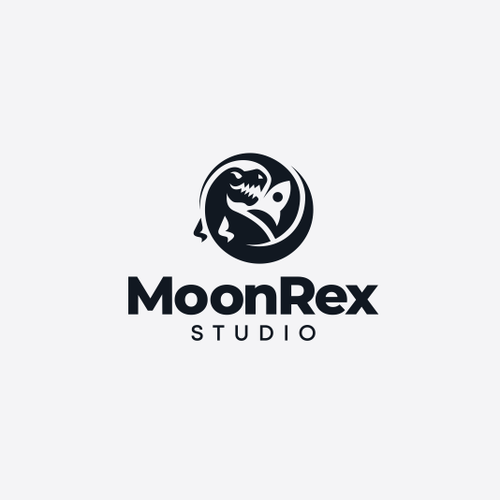 T-rex logo with the title 'MoonRex Studio'