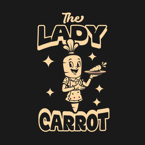 Vegetable design with the title 'The Lady carrot'