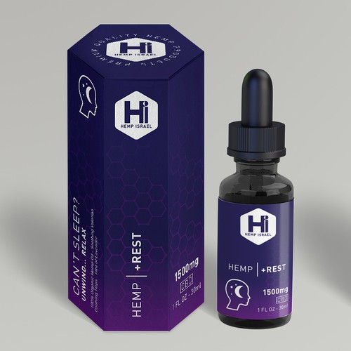 Pharmaceutical packaging with the title 'CBD oil label and box design'