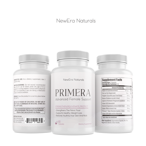 Pharmaceutical label with the title 'Wellness Supplement Label for Women 40 +'