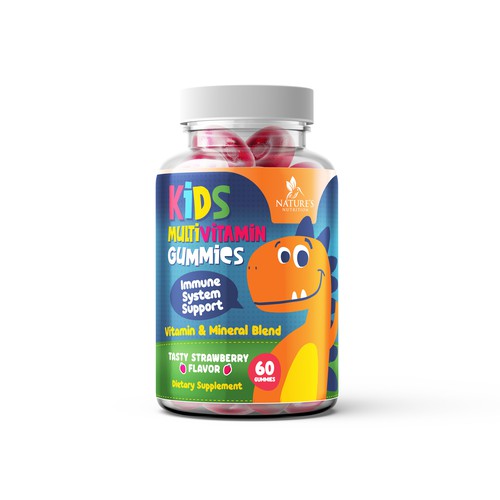 Fun label with the title 'Kids Multivitamin Gummies '