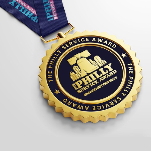 Medal design with the title 'Civic medals for Philly High Schools'