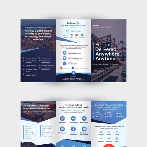 Shipping design with the title 'Tri-fold Flyer Design'