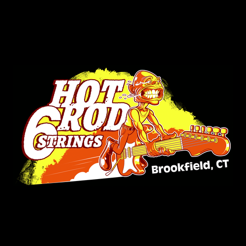 Guitar t-shirt with the title 'Hot Rod Guitarist!'