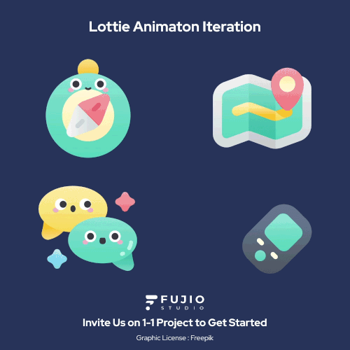 Animation website with the title 'Animation Lottie for web and mobile app'