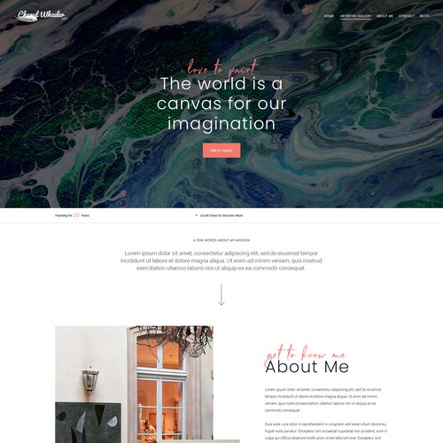 Art and design website with the title 'Wb page for an Artist'