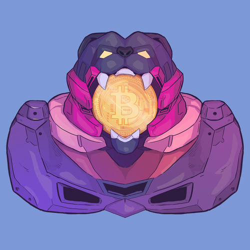 Bitcoin artwork with the title 'Bitcoin themed illustration artwork '