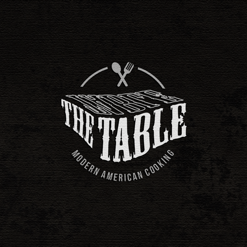 Table design with the title 'New concept restaurant logo'
