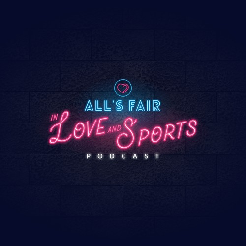 Neon logo with the title 'Logo for a New Entertaining Podcast'