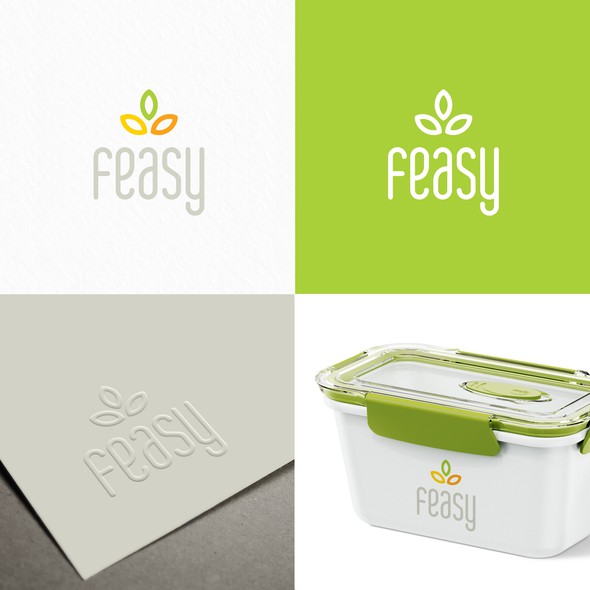 Healthy food logo with the title 'Feasy '