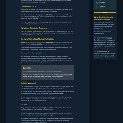 Bitcoin Mining Profit Calculator
