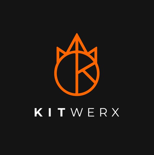 Orange and pink logo with the title 'Glamorous Logo for KitWerx'