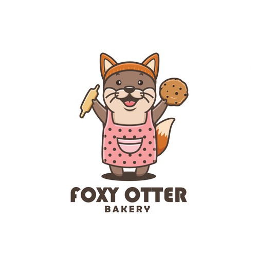 Otter logo with the title 'Playful Cartoon Logo of Foxy Otter Bakery'