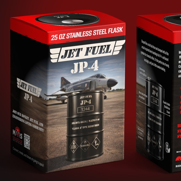 Flask design with the title 'Stainless Steel Flask Box Design'