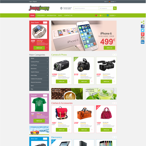 Ecommerce website with the title 'Website: Online Shop'