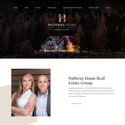 Real estate website with the title 'Web design for Pathway Home Real Estate Group'