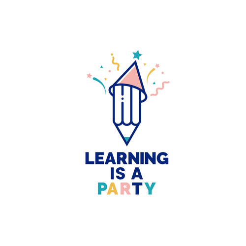 Birthday design with the title 'Learning is a party'