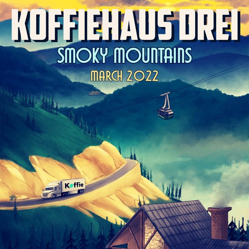 Food and drink artwork with the title 'KOFFIEHAUS DREI'