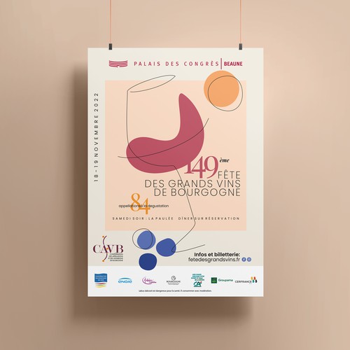 Expression design with the title 'Poster of an event around the wine of Burgundy'