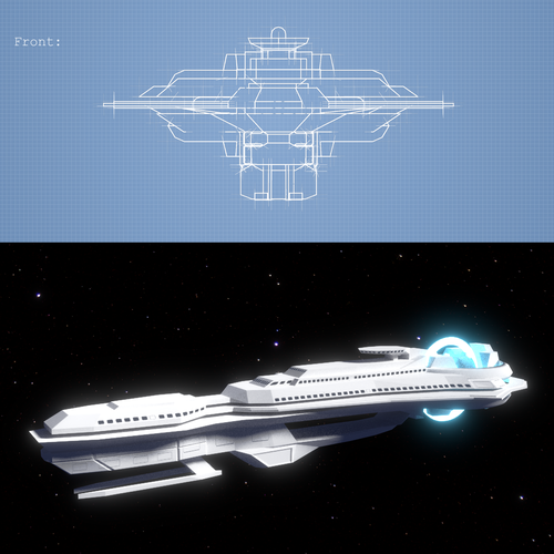Blueprint design with the title 'Starship Design'