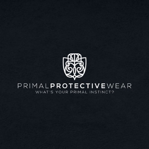 Art Deco logo with the title 'Primal Protective Wear'