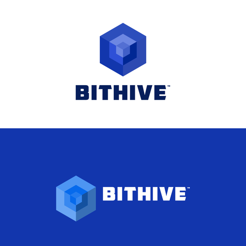 Isometric logo with the title 'BITHIVE LOGO '