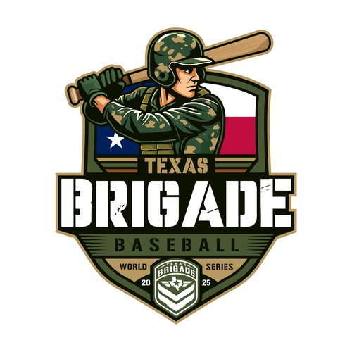 Army t-shirt with the title 'Texas Brigade Baseball World Series 2025 T-Shirt design'