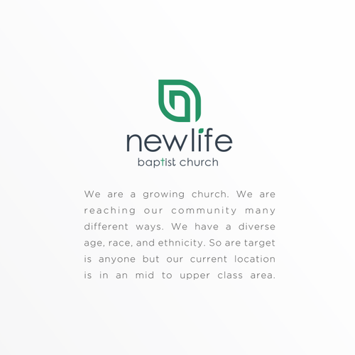 Life design with the title 'new life baptist church'