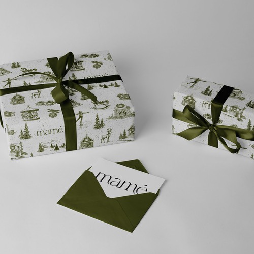 Christmas illustration with the title 'Christmas pattern - MAMÉ'