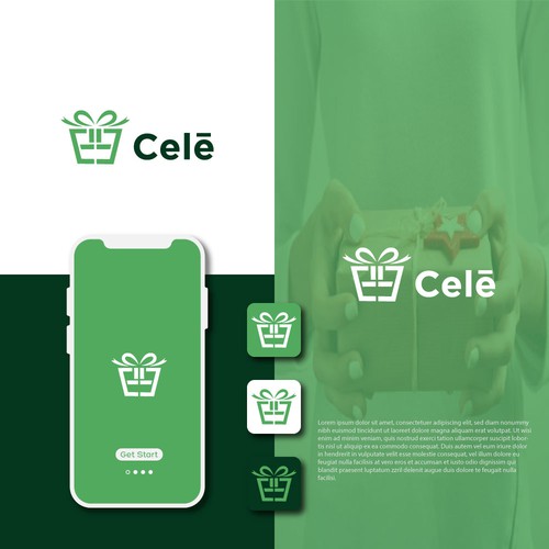 Gift box logo with the title 'Gift logo Design '