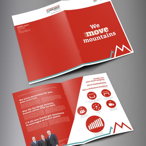 Logistics design with the title 'Contest Winning Brochure for a Gruber Logistics'