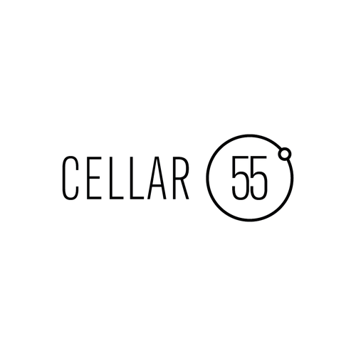 Wine bottle design with the title 'CELLAR 55 logo design concept'