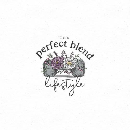 Botanical logo with the title 'The perfect blend'