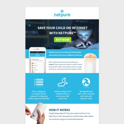 Campaign design with the title 'Netpure newsletter'