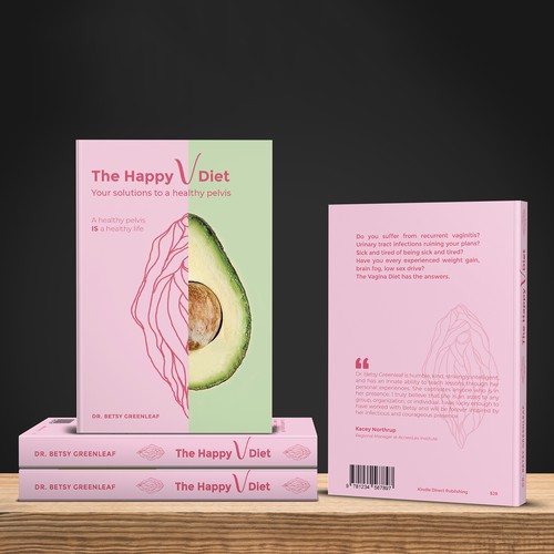 Diet book cover with the title 'Book design for a balance diet and vaginal health'