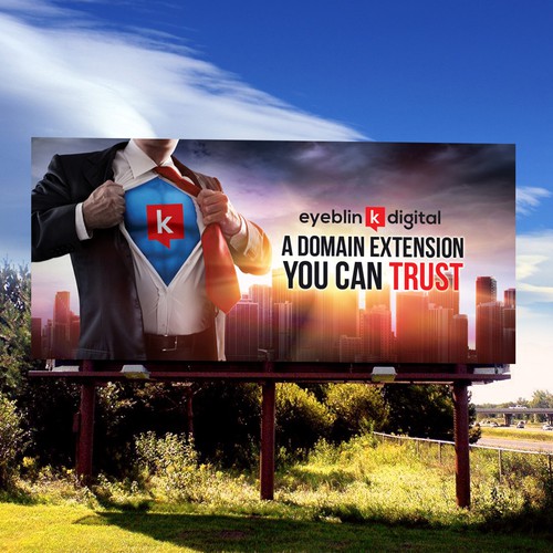 Superhero design with the title 'Bold Powerful Billboard '