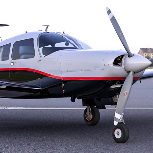 3ds Max design with the title 'Piper PA-28R Arrow Paint Scheme'