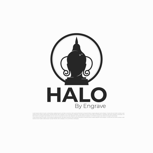 Medal logo with the title 'Buddha's Head and Trophy'